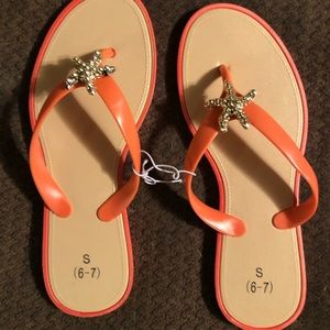 2/$10 Star fish sandals NEW